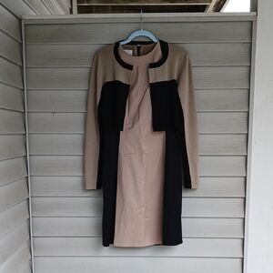 NWOT A-K-R-I-S Punto 100% Wool Crop Jacket, with Colorblock Elegant Dre…
